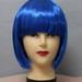 SUCS Royal blue Short Bob Wig For Women 13 Colors Natural Synthetic Hair Cosplay Wigs Bangs Cosplay Party Stage Show Supplies