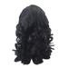 CAKVIICA Women s Wig Shoulder Long Holiday Hair Curly Bob Wig With Bangs Party Daily Wigs Black 17.7 inch