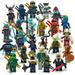 24 Pcs 1.8in Ninjago Building Blocks Anime Figure With Weapons Stitching Pack Anime Movie Fans Battle Stitching Figures Toy Action figure Sets Anime Army Soldier Figures For Boys and Girls