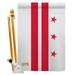 AA-SS-HS-140509-IP-BO-D-US18-AG 28 x 40 in. District of Columbia States Impressions Decorative Vertical Double Sided House Flag Set & Pole Bracket Hardware Flag Set