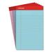 5 x 8 in. Narrow Rule Red Headband Perforated Ruled Writing Pads Assorted color - Pack of 6
