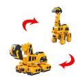 Weloille Transforming Excavating Machinery Brachiosaurus Toys Engineering Vehicle Transformer Car Toy Pull Back Race Car Christmas Gifts For Boys And Girls