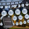 Solar String Lights Outdoor Waterproof 8 Mode 7M/24Ft 50 LED Crystal Ball Outdoor Solar Powered String Lights for Patio Solar Garden Lights for Yard Porch Wedding Party Decoration (White)