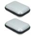 2 Pcs EVA Headset Headphone Storage Case Box Pouch Durable Zipper Bag Container for Mini Camera Hard Disk Data Cable (Silver)