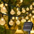 1-Pack 50 LED 23FT Solar String Lights Outdoor Crystal Globe Lights with 8 Lighting Modes Waterproof Solar Powered Patio Lights for Garden Yard Porch Wedding Party Decor (warm yellow)