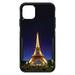 DistinctInk Case for iPhone 14 (6.1 Screen) - OtterBox Commuter Custom Black Case - Eiffel Tower Paris Night - Show Your Love of Paris