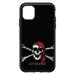 DistinctInk Case for iPhone 13 MINI (5.4 Screen) - OtterBox Symmetry Custom Black Case - Black Red Pirate Flag