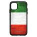 DistinctInk Case for iPhone 11 Pro MAX (6.7 Screen) - OtterBox Symmetry Custom Black Case - Italy Flag Old Weathered Red White Green - Show Your Love of Italy