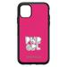 DistinctInk Case for iPhone 14 PLUS (6.7 Screen) - OtterBox Symmetry Custom Black Case - Girl Power - PWR GRL - Pink Background