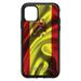 DistinctInk Case for iPhone 14 Pro MAX (6.7 Screen) - OtterBox Symmetry Custom Black Case - Spain Waving Spanish Flag Red Yellow - Show Your Love of Spain