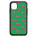 DistinctInk Case for iPhone 11 (6.1 Screen) - OtterBox Symmetry Custom Black Case - Green Pink Alligators - Cartoon Alligators