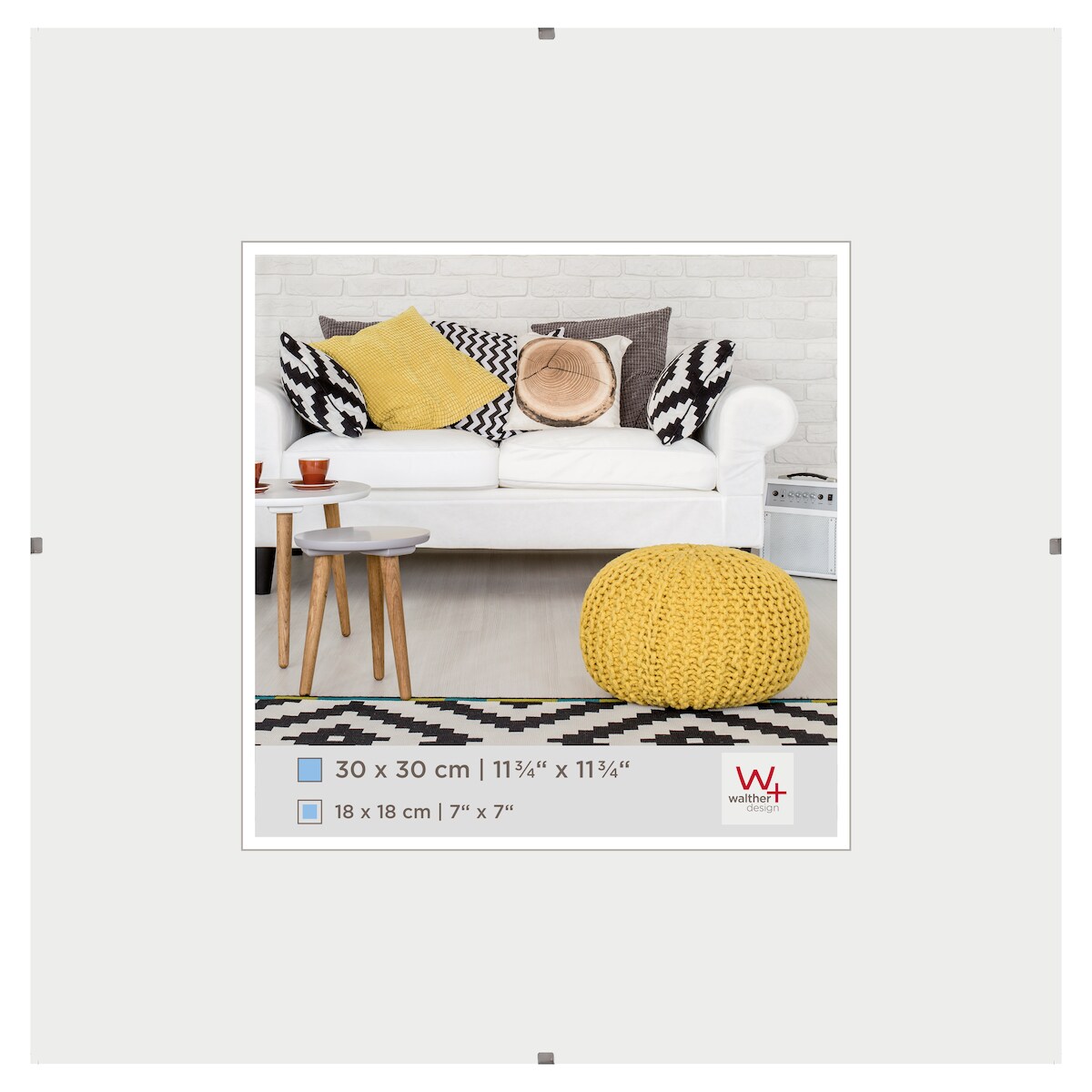 walther + design Rahmenlose Bildh. 30x30 cm Klarglas Image