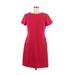 Tommy Hilfiger Casual Dress - Shift Crew Neck Short sleeves: Red Solid Dresses - Women's Size 6