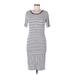 Lularoe Casual Dress - Sheath Scoop Neck Short sleeves: White Color Block Dresses - Women's Size Medium