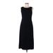 Carole Little Casual Dress - Midi High Neck Sleeveless: Black Solid Dresses - Women's Size 8 Petite