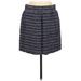 Ann Taylor LOFT Casual Mini Skirt Mini: Blue Stripes Bottoms - Women's Size Medium