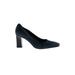 Via Spiga Heels: Slip On Chunky Heel Classic Blue Print Shoes - Women's Size 10 - Almond Toe
