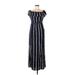 Express Casual Dress - Maxi: Blue Stripes Dresses - Women's Size Medium