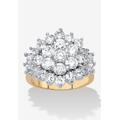 Women's 4.25 Cttw 18K Gold-Plated Cubic Zirconia Cubic Zirconia Cluster Cocktail Ring by PalmBeach Jewelry in Gold (Size 8)