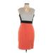 Kenneth Cole New York Casual Dress - Sheath V Neck Sleeveless: Orange Color Block Dresses - Women's Size 10