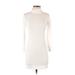 Casual Dress - Bodycon Turtleneck Long sleeves: Ivory Print Dresses - Women's Size Small