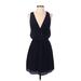 Rory Beca Casual Dress - Mini V-Neck Sleeveless: Black Solid Dresses - Women's Size Small