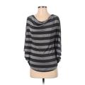 White House Black Market 3/4 Sleeve Top Gray Print Cowl Neck Tops - Women's Size X-Small