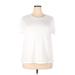 Divided by H&M Short Sleeve T-Shirt: White Print Tops - Women's Size 2X-Large