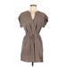 Meraki Casual Dress - Shirtdress: Gray Solid Dresses - Women's Size Medium