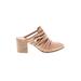 REPORT Mule/Clog: Slip On Chunky Heel Boho Chic Tan Solid Shoes - Women's Size 10 - Almond Toe