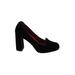 Cole Haan Heels: Pumps Chunky Heel Cocktail Black Print Shoes - Women's Size 6 1/2 - Round Toe