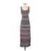 American Eagle Outfitters Casual Dress - Maxi: Gray Jacquard Dresses - Women's Size X-Small