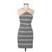 Topshop Casual Dress - Mini: Black Stripes Dresses - Women's Size 6