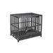 DAVYLINE 3-Doors 42” Heavy Duty Metal Dog Kennels & Crates, In-Outdoor, Locks, Wheels, Tray, Metal in Black | 42 W x 30 D in | Wayfair DC42