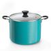 Cook N Home Non-Stick Aluminum Stockpot Cooking Pot w/ Glass Lid Non Stick/Aluminum in Green/Blue | 15.5 H x 10.25 W in | Wayfair 2697