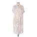 GXF by Gentle Fawn Casual Dress - Shirtdress: Ivory Dresses - Women's Size Large