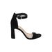 Vince Camuto Heels: Black Solid Shoes - Women's Size 10 - Open Toe