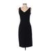 The Limited Casual Dress - Party V Neck Sleeveless: Black Print Dresses - Women's Size 2