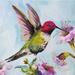 Red Barrel Studio® Hummingbird I Florals by Jeanette Vertentes - Painting Canvas in Blue/Indigo | 12" H x 12" W | Wayfair