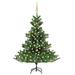 The Holiday Aisle® Christmas Tree Nordmann Fir Artificial Xmas Tree w/ LED & Ball Set, Steel in White | 56.7 W in | Wayfair