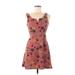 Planet Gold Casual Dress - A-Line: Burgundy Hearts Dresses - Women's Size Medium