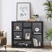 Hokku Designs Juwairiah 35.75" H x 43.25" W Etagere Bookcase Wood in Black | 35.75 H x 43.25 W x 13.75 D in | Wayfair