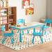 Zoomie Kids Alaistair Kids Table & 4 Chairs Set, Multi Levels Height Adjustable Toddler Table & Chairs Set in Blue | 18.9 H x 47.2 W in | Wayfair