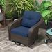 Winston Porter Mudassir Swivel Wicker Outdoor Lounge Chair Wicker/Rattan in Black | 33.5 H x 35.4 W x 35.8 D in | Wayfair