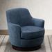 Armchair - Latitude Run® Tansie Upholstered Swivel Armchair Polyester in Blue | 31 H x 32 W x 31 D in | Wayfair 10B67501F4EE4F969AB3BE7D160404DF