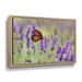 Ebern Designs English Lavender & Butterfly by Julie Peterson - Print on Canvas in Green/Indigo | 8 H x 10 W x 2 D in | Wayfair