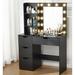 Ebern Designs Garlef Vanity Wood in Black | 55.1 H x 35.4 W x 15.7 D in | Wayfair 949BE54E32A3410885EA120F122F17A2