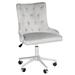 Rosdorf Park Elise Tufted Vanity Chair w/ Velvet Armless Cushion Seat, 360 Degrees Wheel Swivel Chair in Gray | 22 W x 18 D in | Wayfair