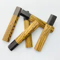 1 pezzo di legno di sandalo dorato + manico per coltello ottagonale in ebano per manico per coltello da cucina in materiale semilavorato di Damasco fai da te