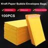 100 pz/lotto buste a bolle di carta Kraft buste buste buste imbottite buste di spedizione con